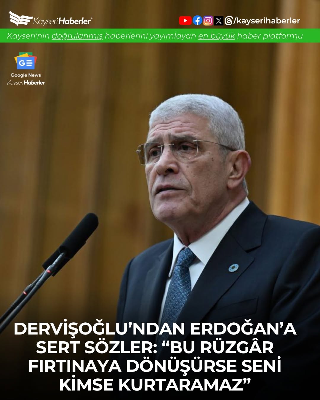 İYİ Parti Genel Başkanı Dervişoğlu'ndan Erdoğan'a 