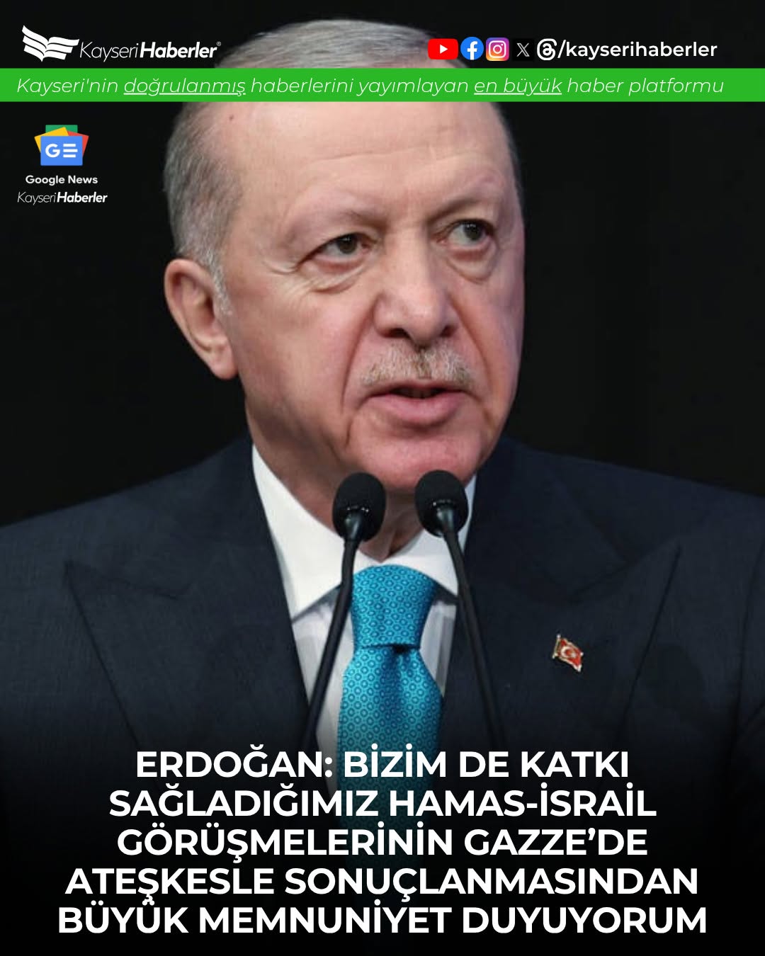 Cumhurbaşkanı Erdoğan'dan Hamas-İsrail Ateşkes Açıklaması: Türkiye Süreci Yakından Takip Edecek