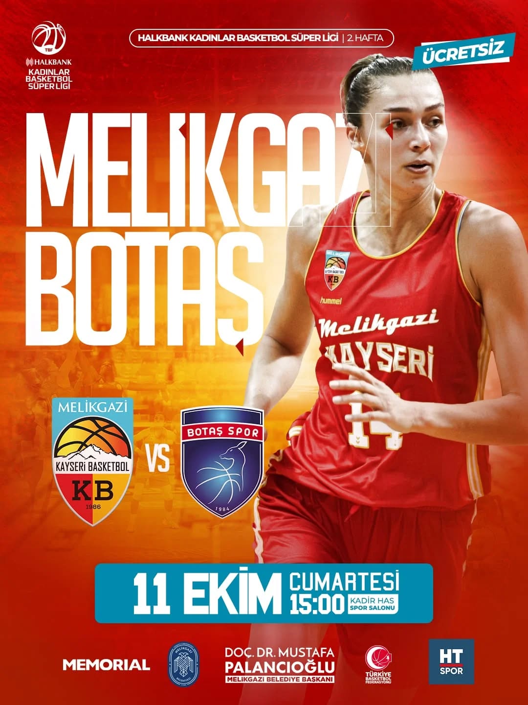 Melikgazi Kayseri Basketbol Takımı, Botaş Spor ile Ücretsiz Maçta Taraftarını Bekliyor