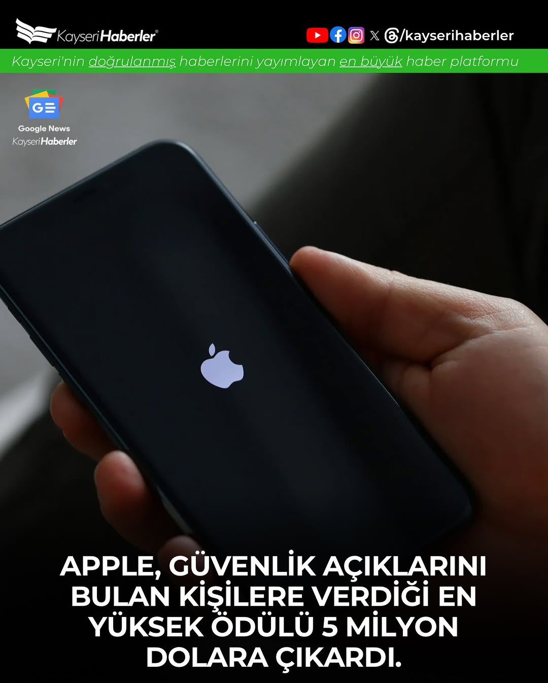 Apple Güvenlik Açığı Ödülünü Rekor Seviyeye Çıkardı: 5 Milyon Dolar