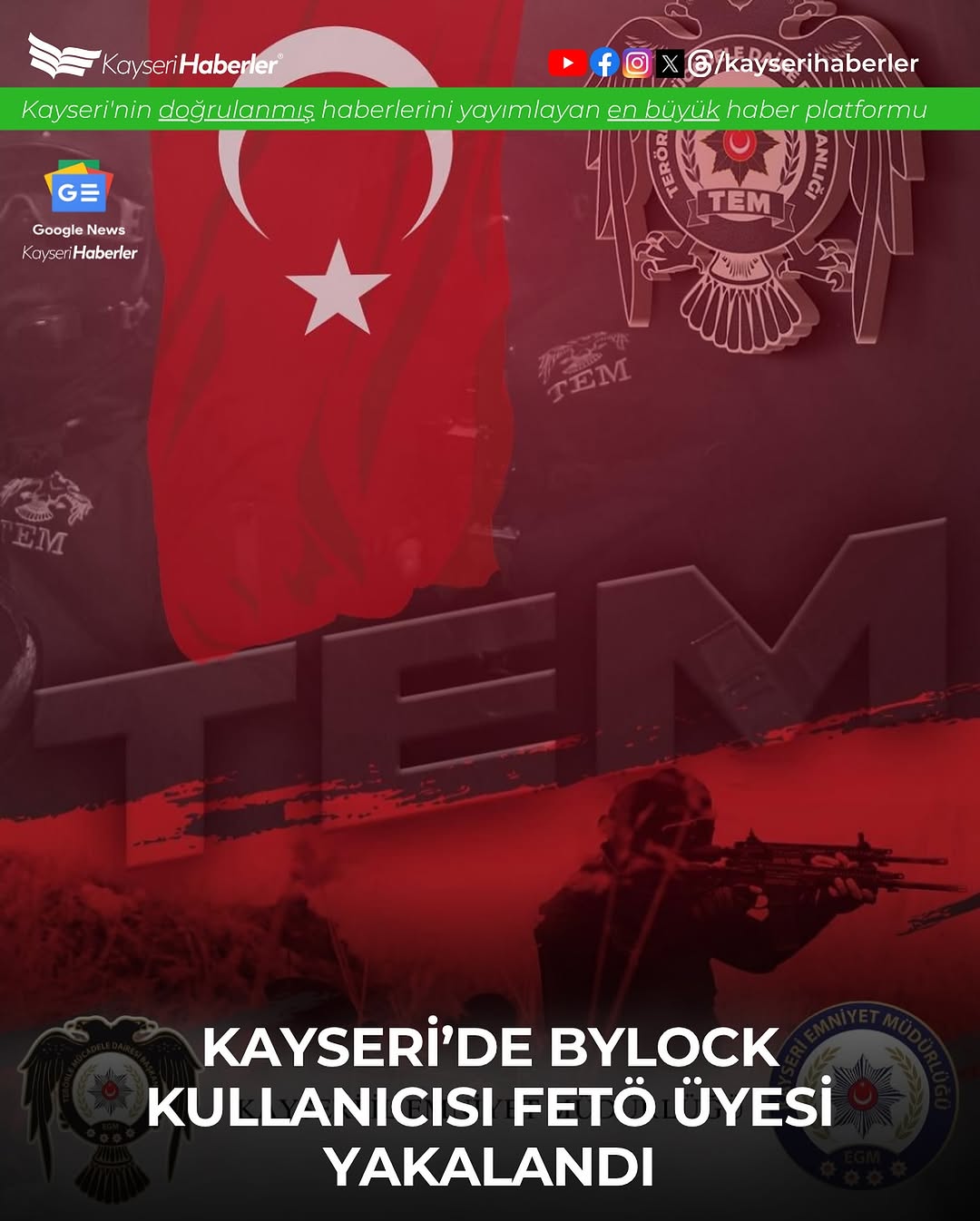 Kayseri'de FETÖ Üyesi Aranan Şahıs Bylock Kullanıcısı Yakalandı