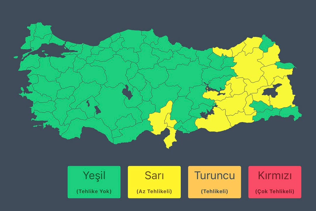 Doğu ve Güneydoğu Bölgelerinde Kuvvetli Sağanak Yağış Uyarısı