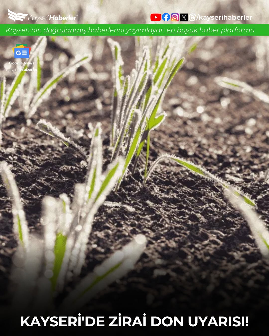 Kayseri'de Zirai Don Uyarısı: Çiftçiler ve Sürücüler Dikkat!