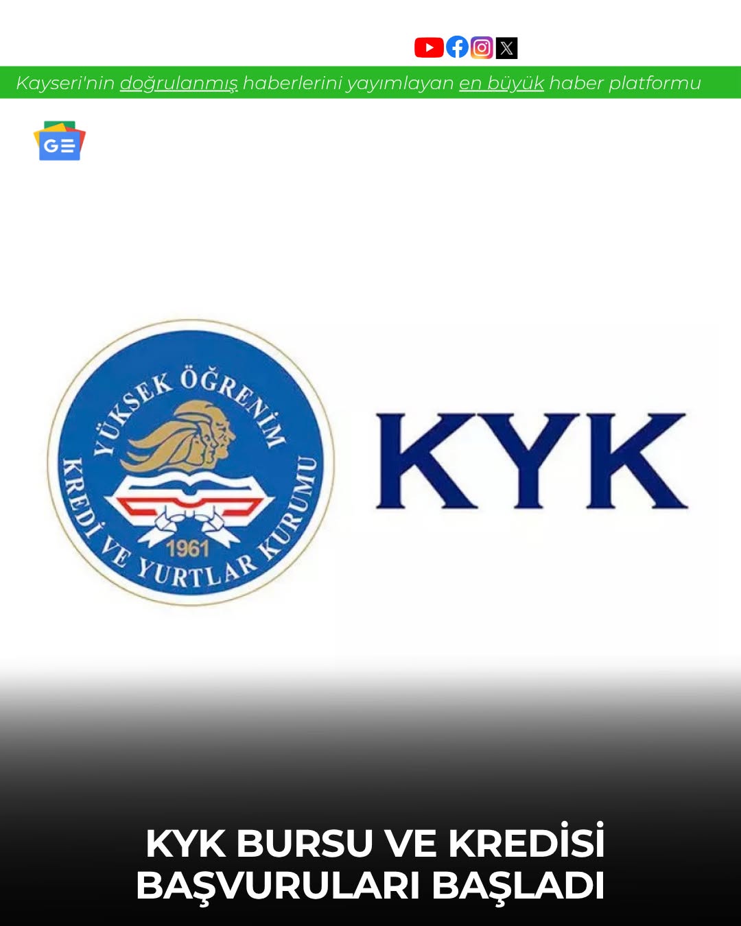 KYK Burs ve Öğrenim Kredisi Başvuruları Başladı