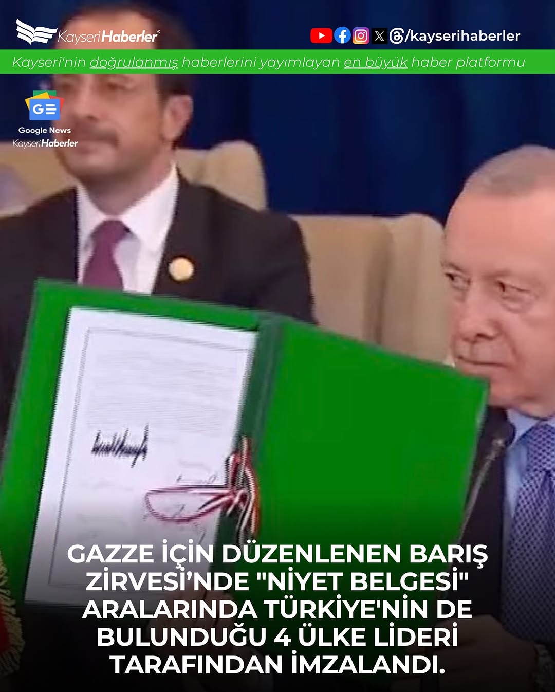 Gazze İçin Barış Zirvesi'nde Tarihi Adım: Dört Ülke Lideri Niyet Belgesi'ni İmzaladı