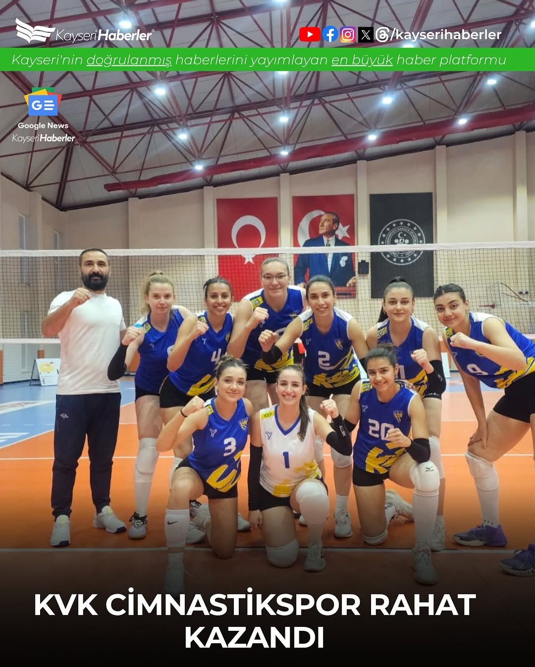 KVK Cimnastik Spor, Gaziantep Büyükşehir Belediyespor'u 3-0 Mağlup Etti