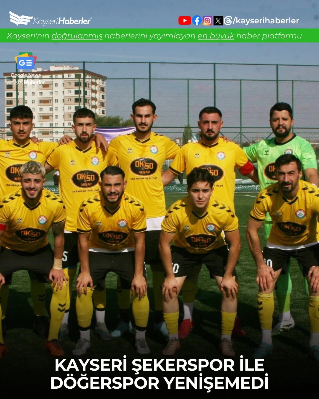 Kayseri Şekerspor ile Döğerspor Arasında Heyecanlı Maç: Skor Eşit