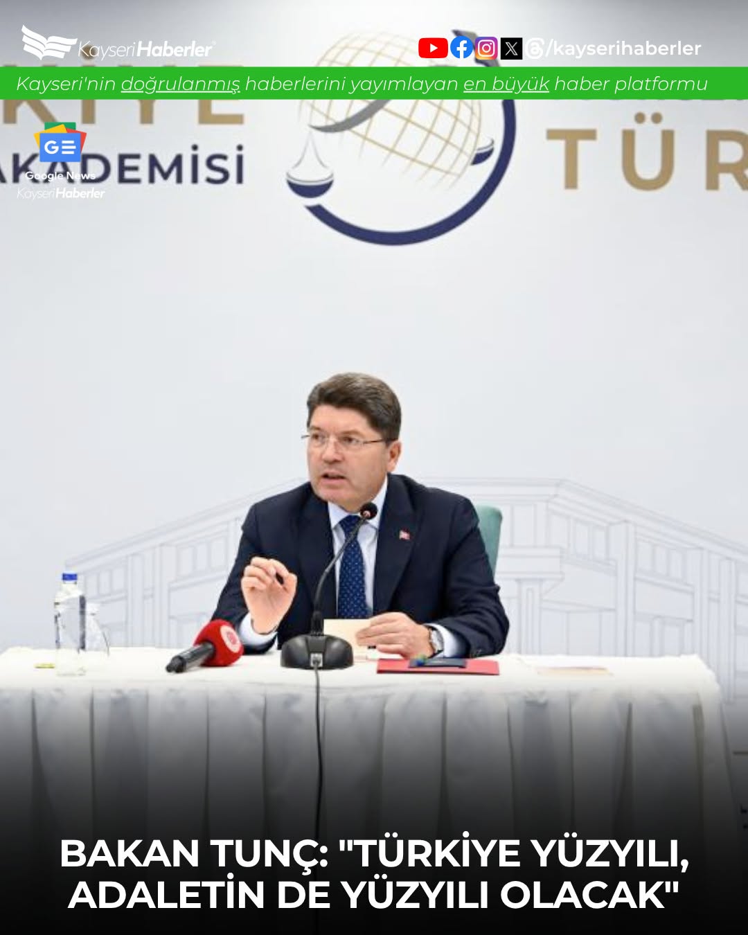 Adalet Bakanı Tunç: 