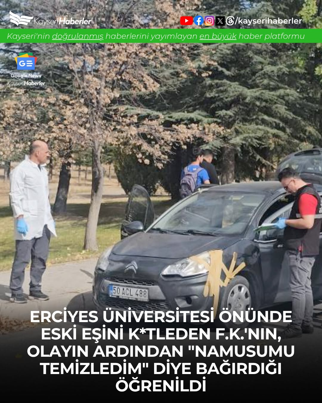 Kayseri'de Üniversite Öğrencisi Kadın, Eski Eşi Tarafından Pompalı Tüfekle Öldürüldü