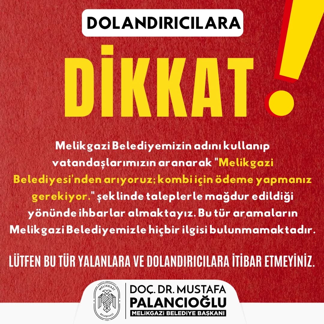 Kayseri Melikgazi'de Belediye Adı Kullanılarak Dolandırıcılık Girişimi