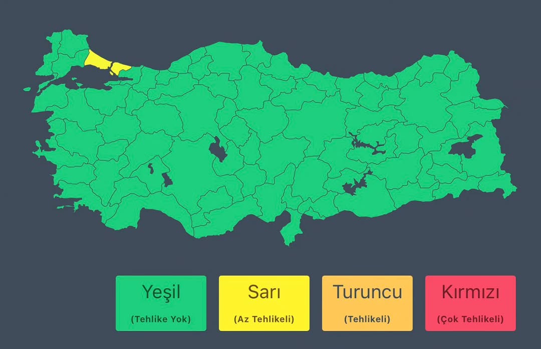İstanbul'da 24 Ekim Cuma Günü Kuvvetli Sağanak Yağış Bekleniyor