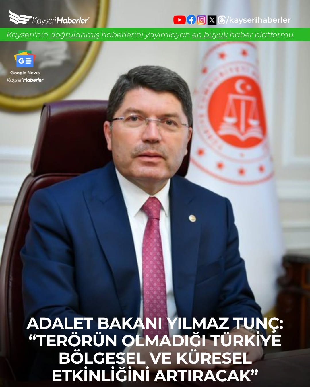 Adalet Bakanı Tunç: Terörle Mücadele ve Toplumsal Dayanışma Hedeflerimizin Temelinde Yer Alıyor
