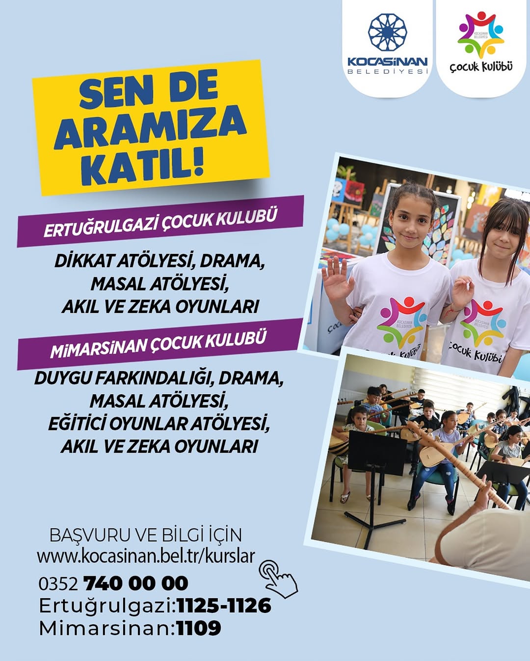 Kayseri Kocasinan'da Çocuk Kulüpleri Kayıtları Başladı