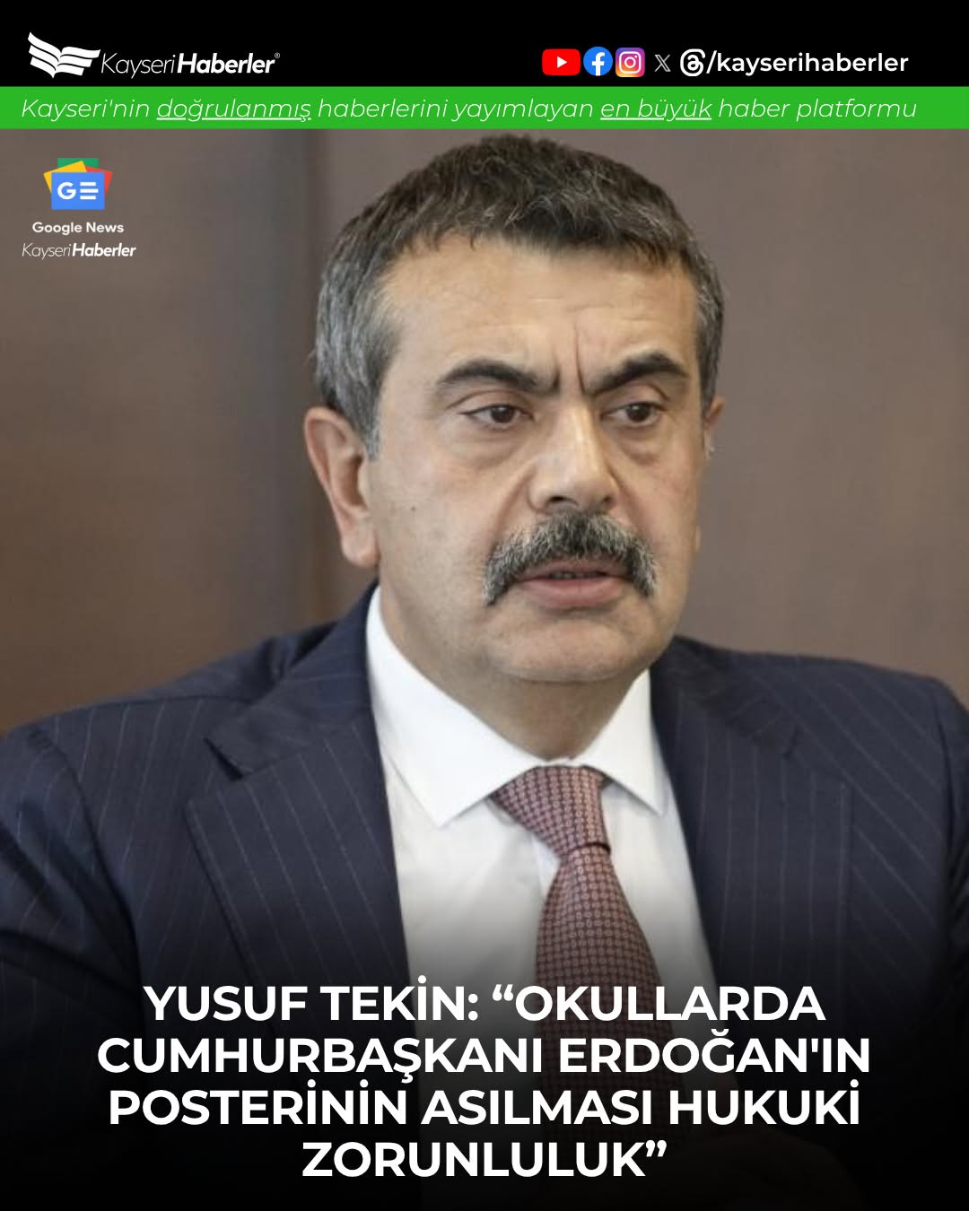 Milli Eğitim Bakanlığı'ndan Cumhurbaşkanı Erdoğan Poster Açıklaması