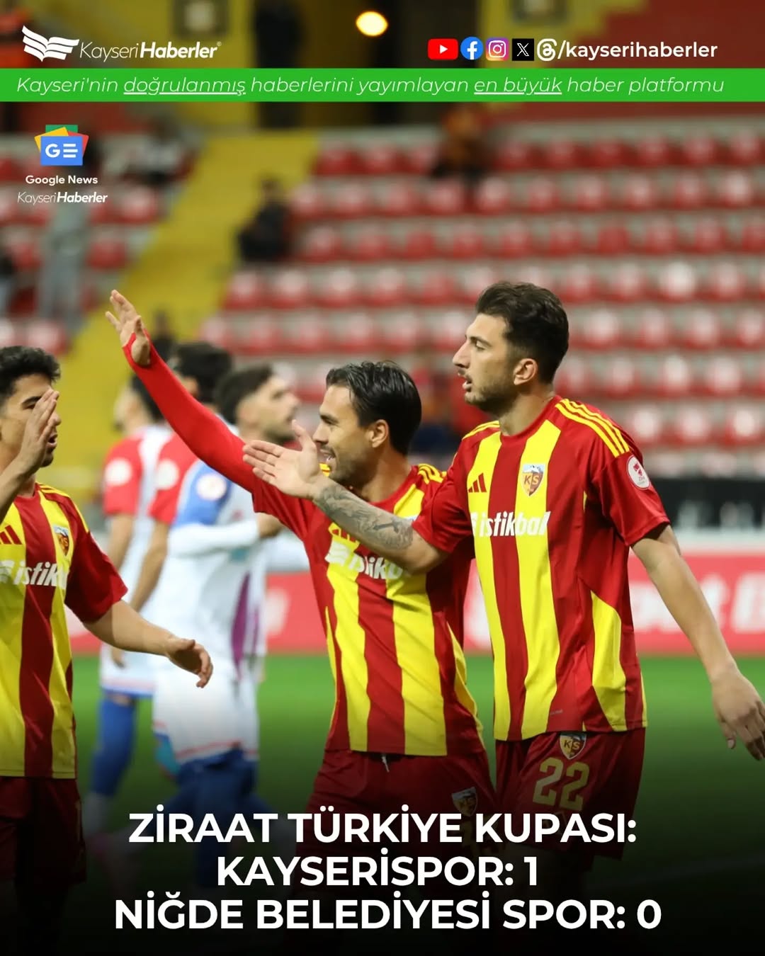 Kayserispor, Niğde Belediyespor'u 1-0 Mağlup Ederek Ziraat Türkiye Kupası'nda Turu Geçti