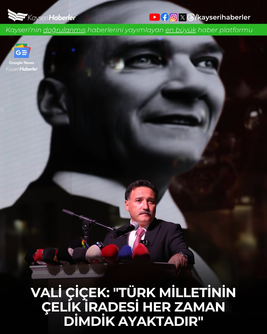 Kayseri'de 102. Yıl Cumhuriyet Coşkusu: Resepsiyonda Protokol ve Vatandaşlar Bir Arada